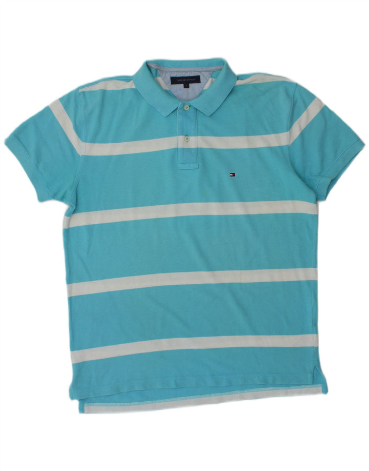 Tommy Hilfiger Polo Homme Grand Bleu Rayé Coton