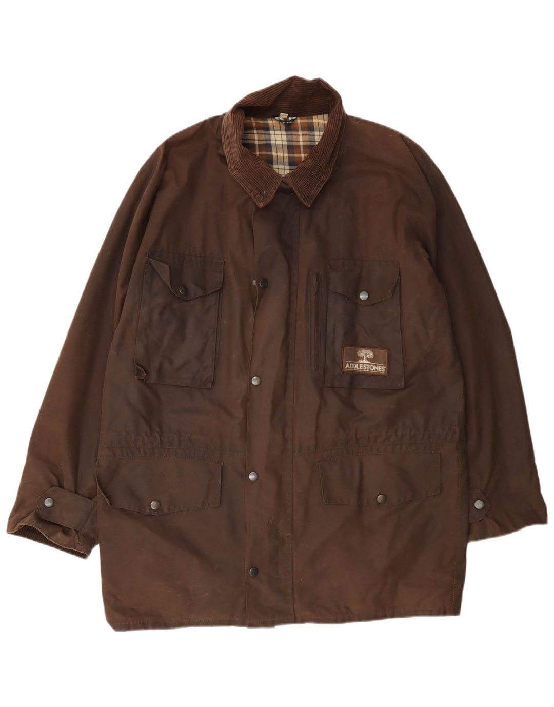 veste en coton ciré vintage pour hommes UK 38 Brun moyen
