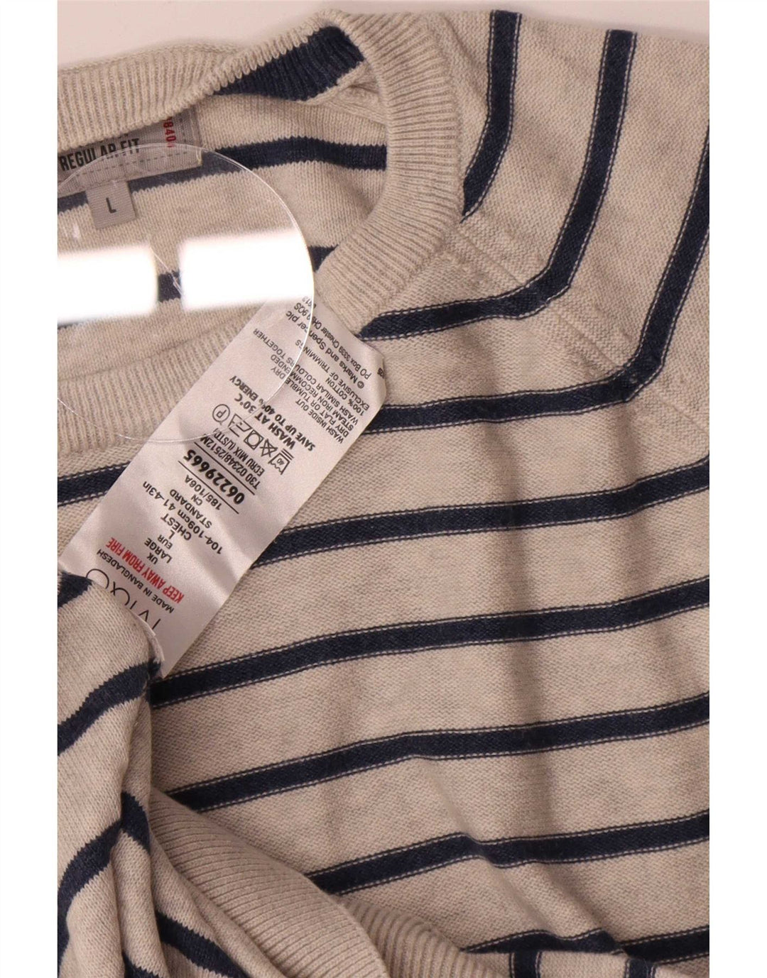 Marks & Spencer Pull col bateau pour homme Large gris rayé