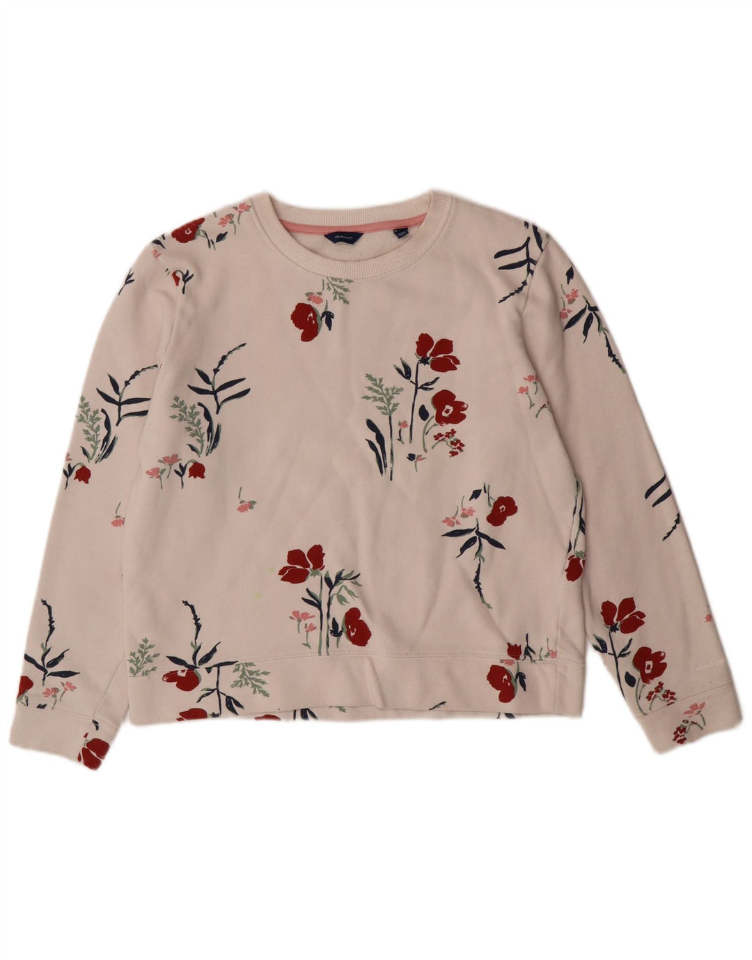 GANT Sweat-shirt court graphique pour fille 13-14 ans Blanc floral moyen