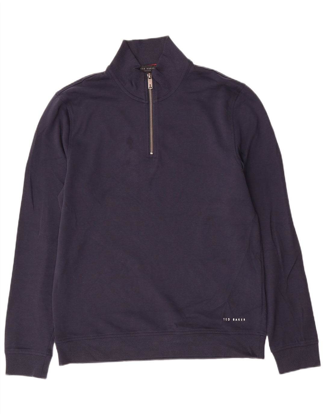 Ted Baker Sweat-shirt à col zippé pour homme Taille 3 Bleu marine moyen Coton