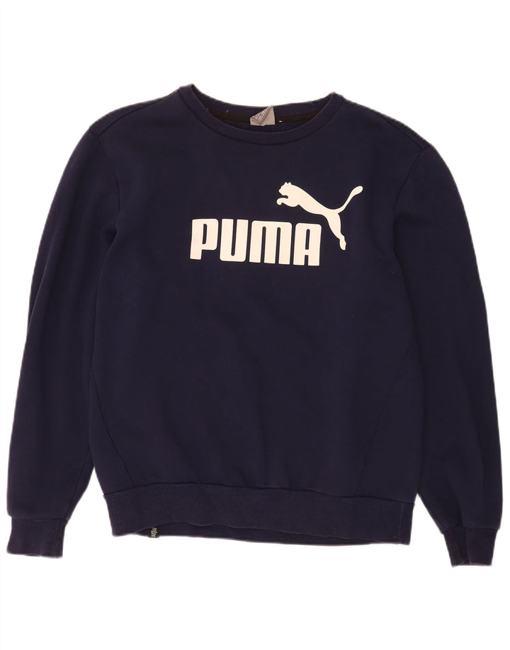 Puma Sweat-Shirt Graphique Homme Bleu Marine Moyen Coton