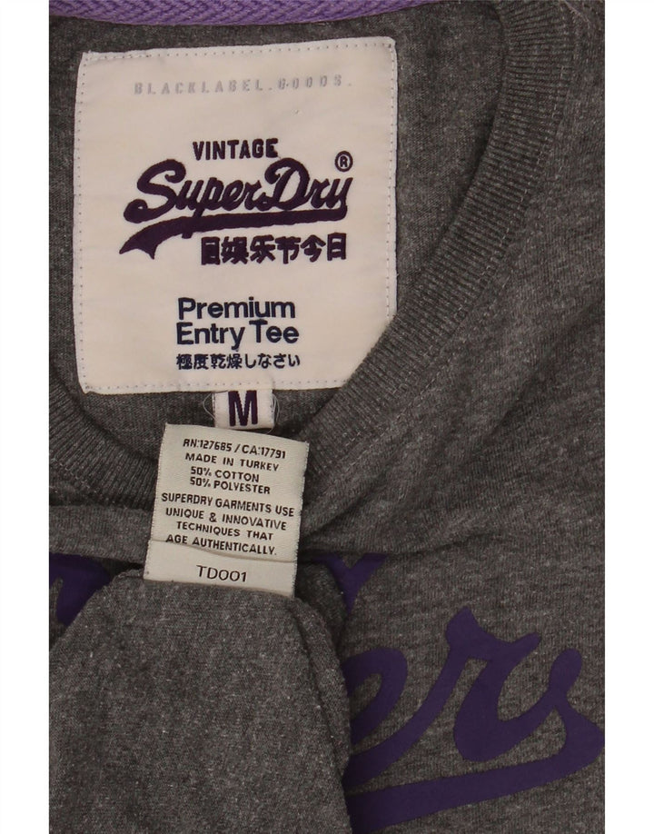 Superdry T-Shirt Graphique Homme Gris Moyen Coton