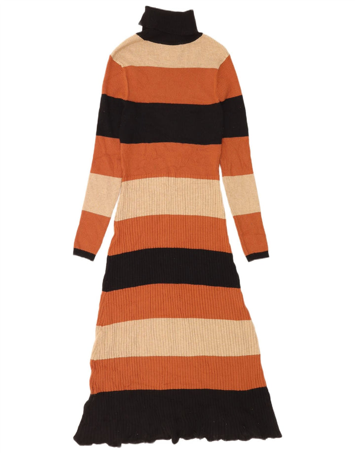 Marks & Spencer Robe pull longue pour femme UK 12 Marron moyen rayé