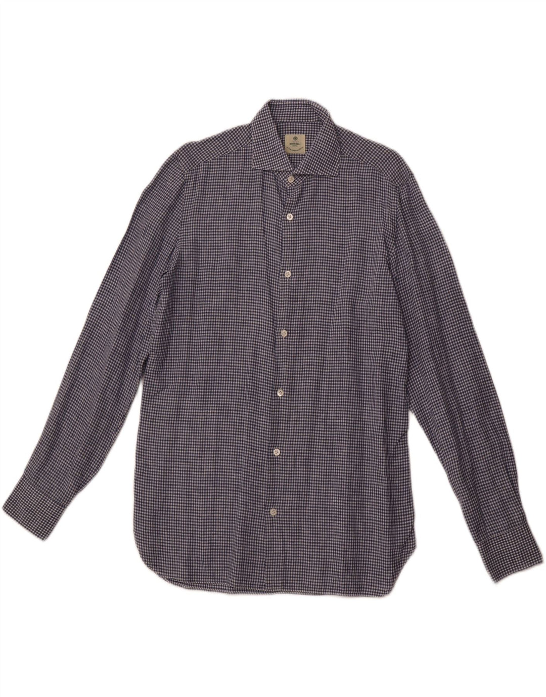 BORRELLI Chemise Homme Taille 40 15 3/4 Coton Vichy Bleu Moyen