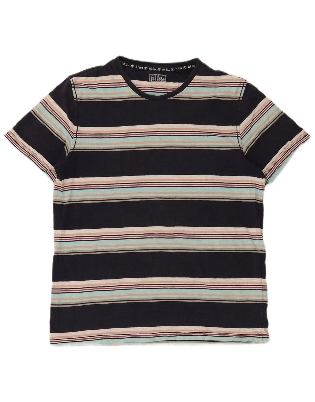 FAT FACE T-Shirt Homme Noir Moyen Rayé Coton