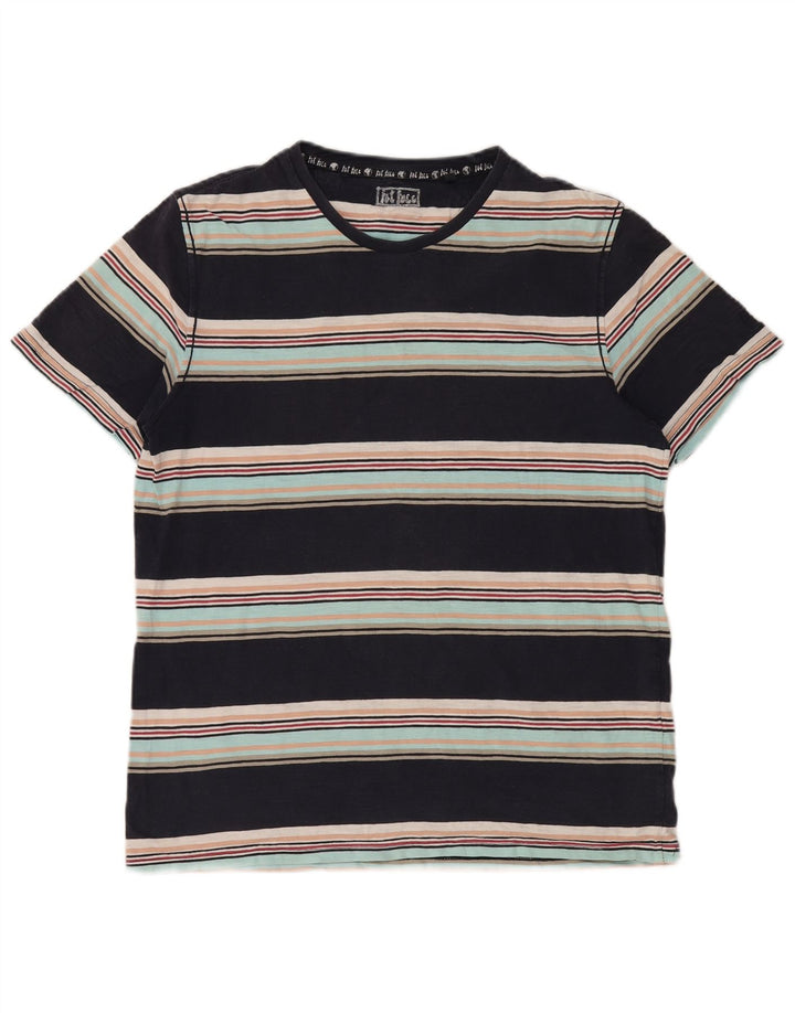 FAT FACE T-Shirt Homme Noir Moyen Rayé Coton