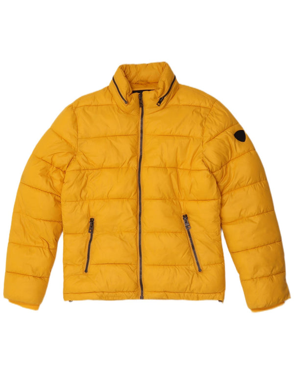 Guess Veste matelassée à capuche pour homme UK 36 Small Jaune Nylon