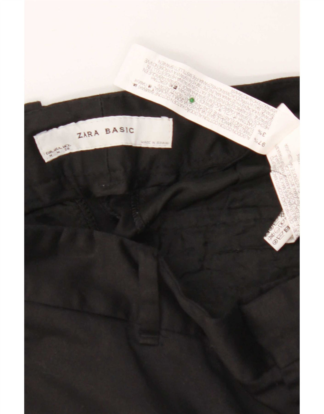 Zara Short Chino Femme Moyen W28 Coton Noir