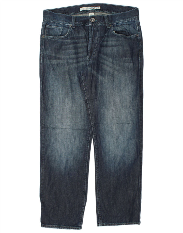 DKNY Jean droit homme W34 L30 bleu marine coton