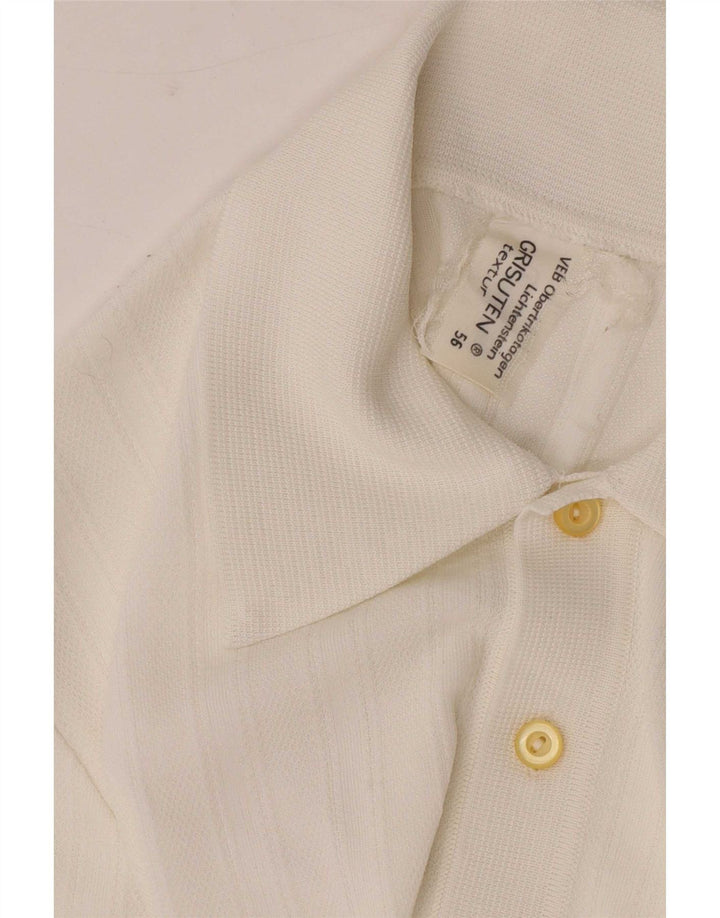 Polo Homme Vintage Moyen Blanc Synthétique