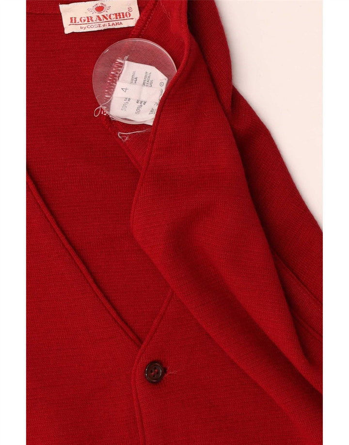Il Granchio Gilet Tricot Homme Rouge Moyen Laine