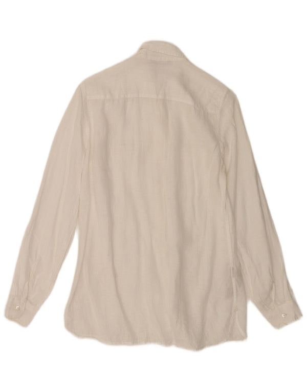 Massimo Dutti Chemise surdimensionnée pour femme EU 36 XS Lin blanc