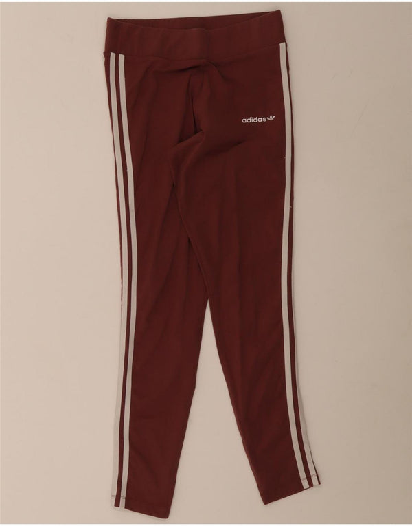 Adidas Leggings Femme UK 10 Petit Coton Bordeaux