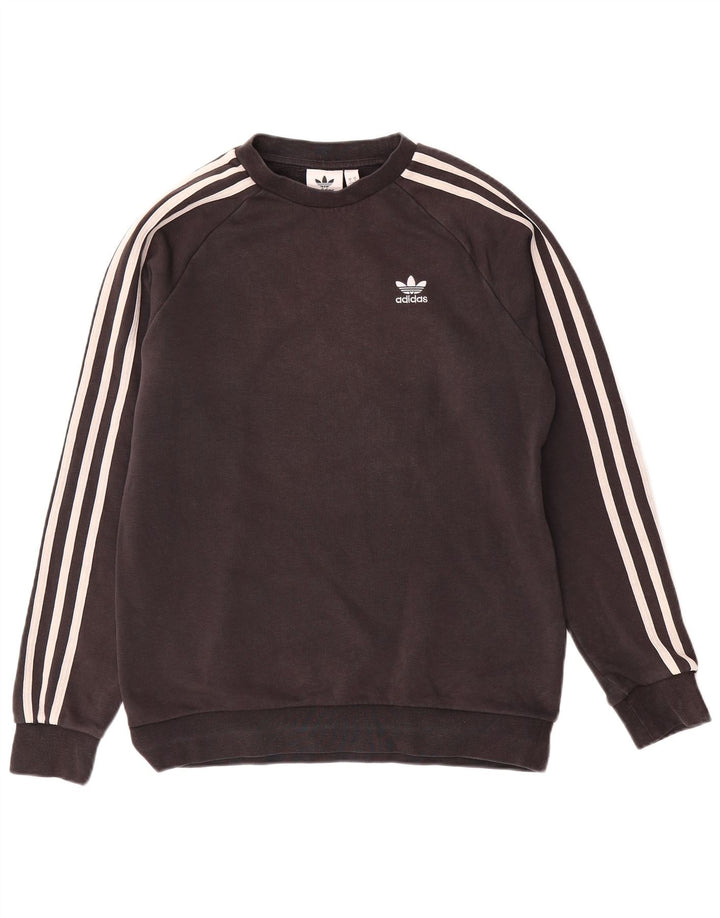 Adidas Sweat-shirt pour homme en coton noir Taille S