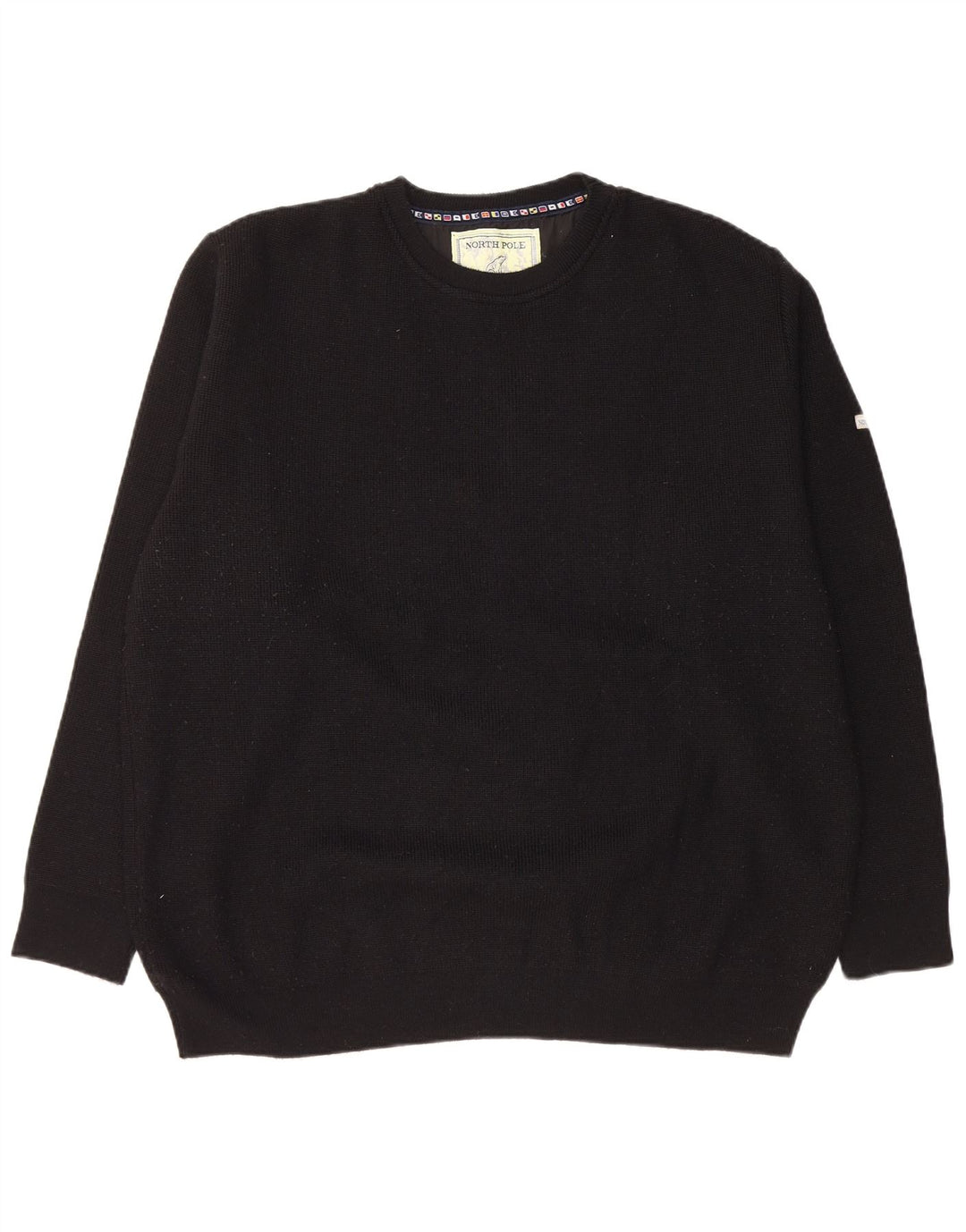 NORTH POLE Pull à col rond pour homme 2XL Laine noire