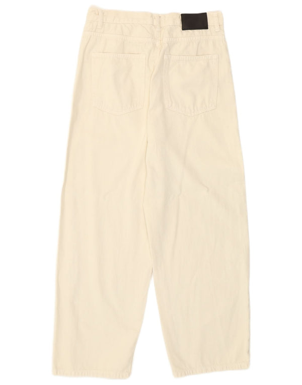 Stefanel Jean ample taille haute pour femme W28 L26 Blanc cassé