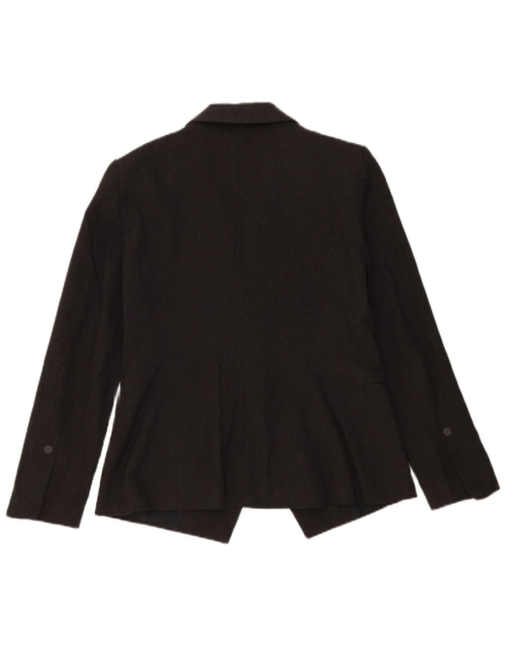 Zara Veste Blazer 1 Bouton Femme UK 16 XL Gris Polyester