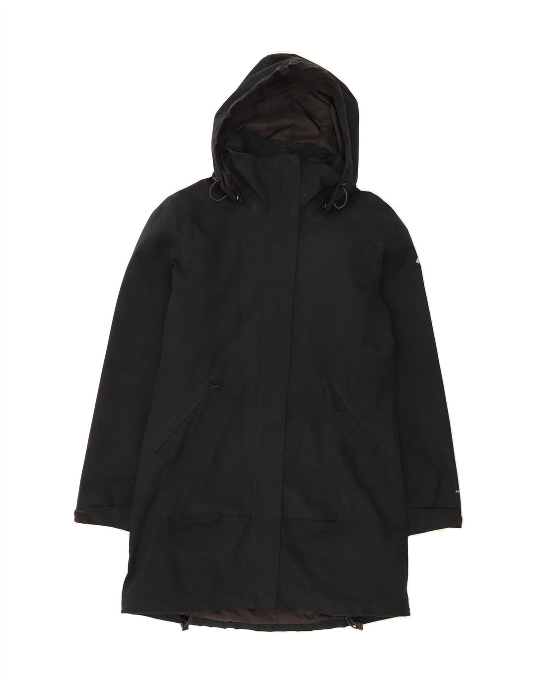 COLUMBIA Womens Interchange Hooded Raincoat UK 14 Medium Black Polyester Vintage Columbia and Second-Hand Columbia from Messina Hembry 