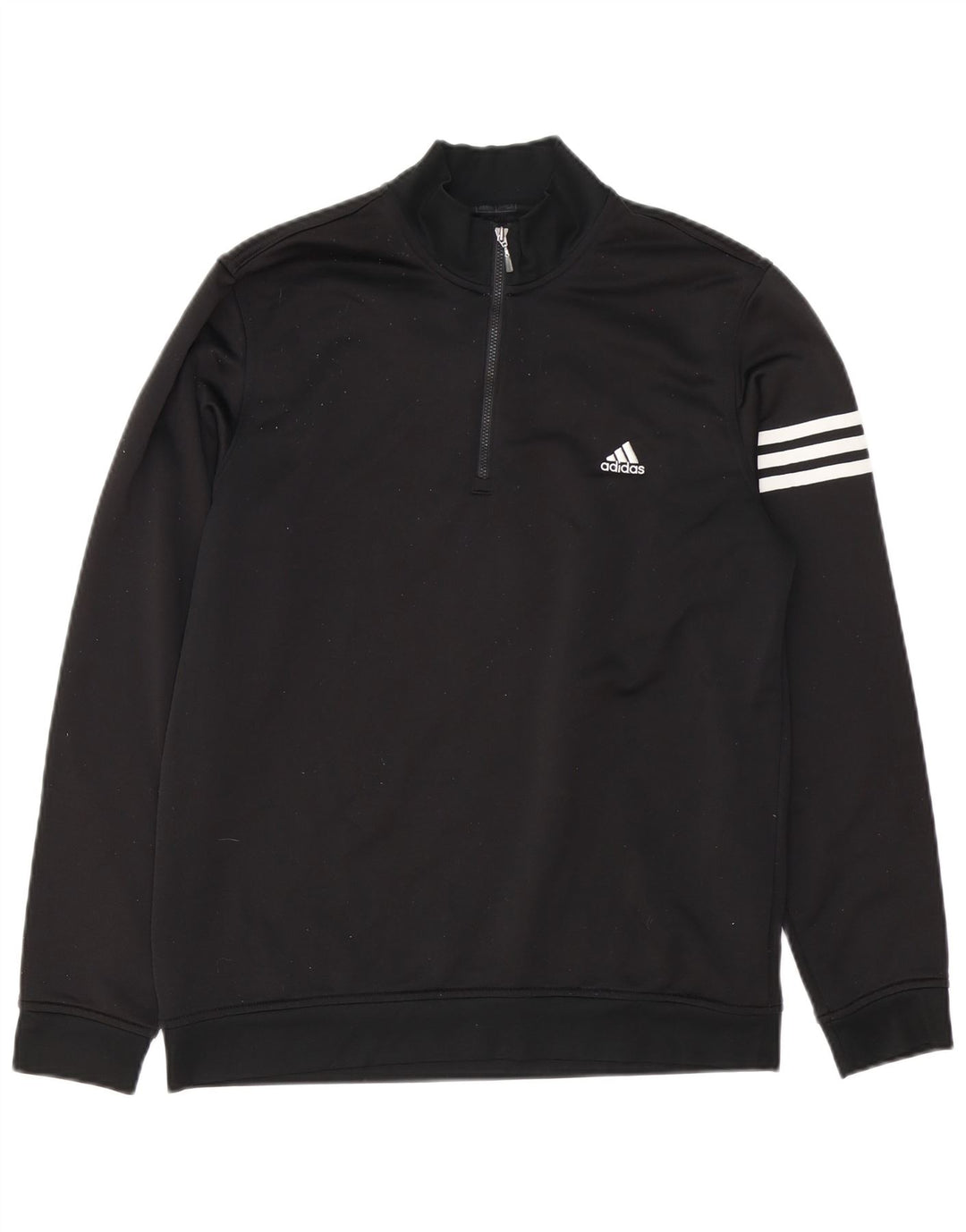 Adidas Hommes Climalite Zip Neck Sweatshirt Jumper Moyen Noir Polyester