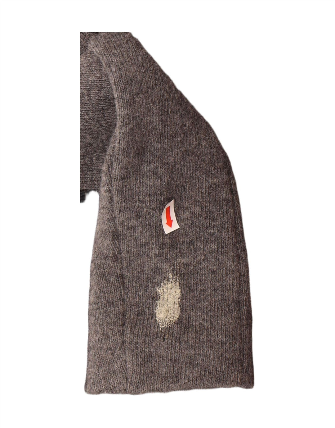 VINTAGE Womens Cardigan Sweater UK 14 Medium Grey Colourblock Wool Vintage Vintage and Second-Hand Vintage from Messina Hembry 