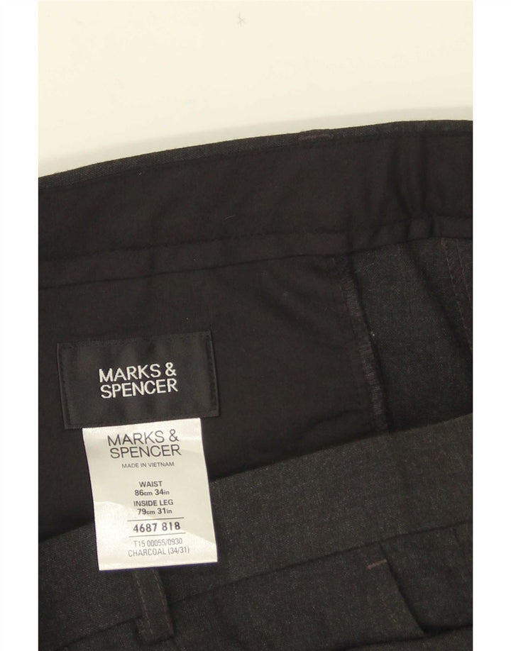 Marks & Spencer Pantalon de costume pour homme W34 L31 Gris Polyester