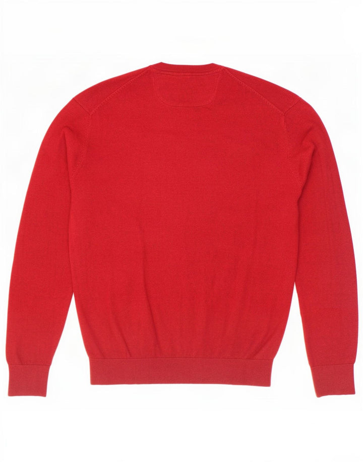 Bugatti Pull col V pour homme en coton bordeaux moyen