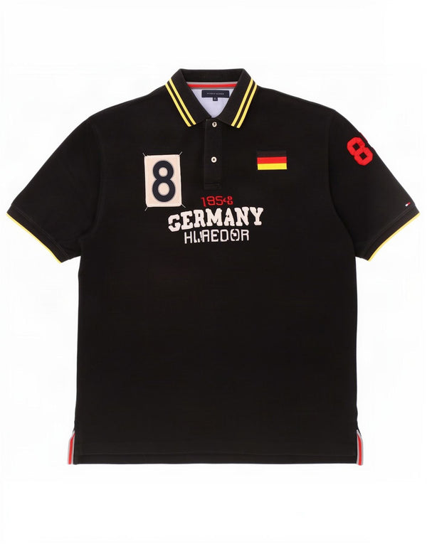 Tommy Hilfiger Polo graphique pour homme 2XL en coton rayé noir