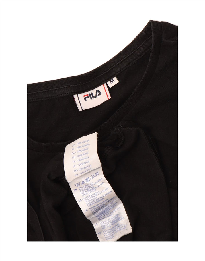 FILA Mens T-Shirt Top Medium Black Cotton Vintage Fila and Second-Hand Fila from Messina Hembry 