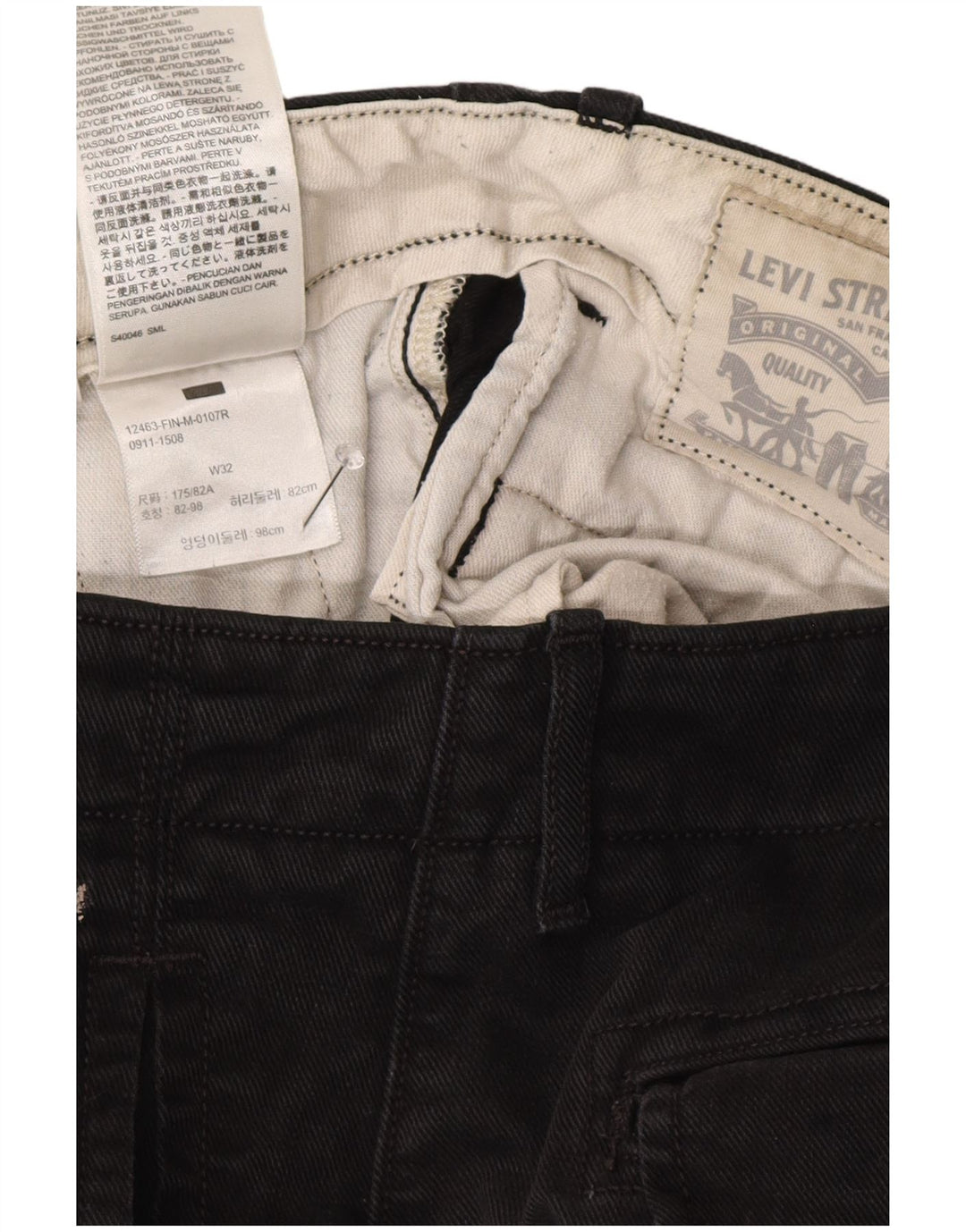 Levi's Short Cargo W32 Homme Noir Moyen Coton