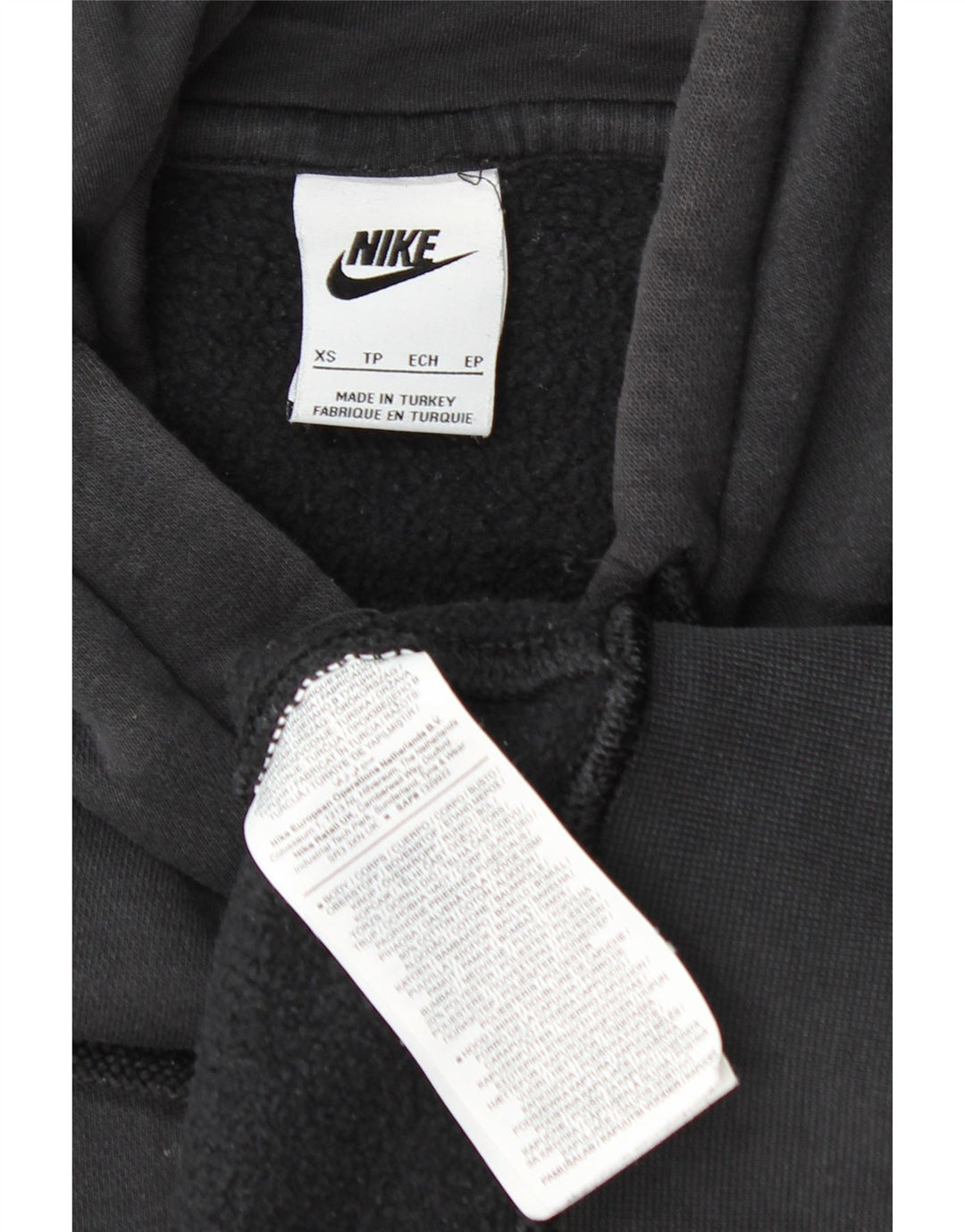 NIKE Pull à capuche surdimensionné pour femme UK 6 XS Coton noir