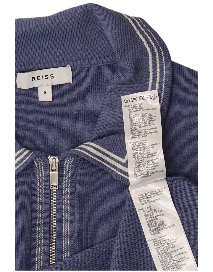 Reiss Polo Col Zippé Homme Bleu Viscose