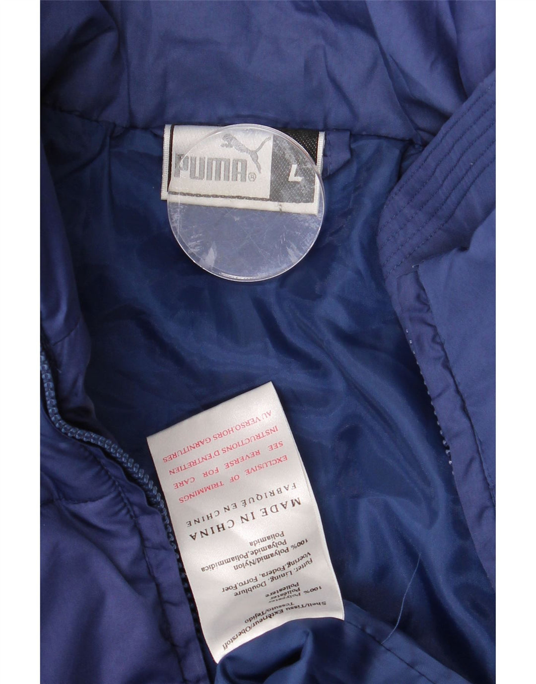 Puma Veste rembourrée pour homme UK 40 Large Bleu marine Polyamide