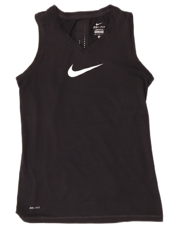 Nike Womens Dri Fit Graphic Débardeur UK 12 Moyen Noir Polyester