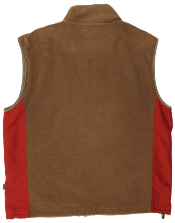 Kartel Gilet polaire pour homme UK 40 Large Beige Colourblock Polyester