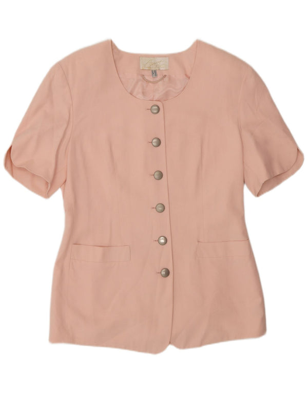 APART Veste blazer à manches courtes 6 boutons pour femme UK 12 Rose moyen