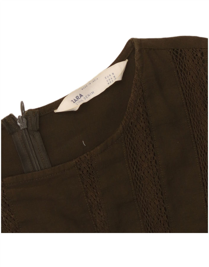 Zara Combishort Femme UK 14 Kaki Moyen