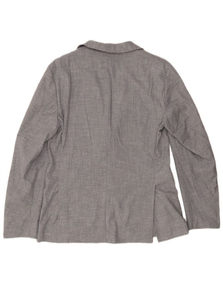 Zara Veste Blazer 2 Boutons Homme UK 40 Large Gris Pied-de-Poule Polyester