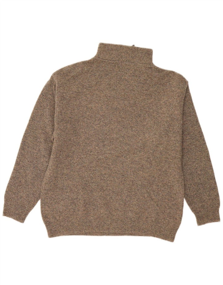 Invicta Pull à col zippé pour homme en laine mouchetée grise