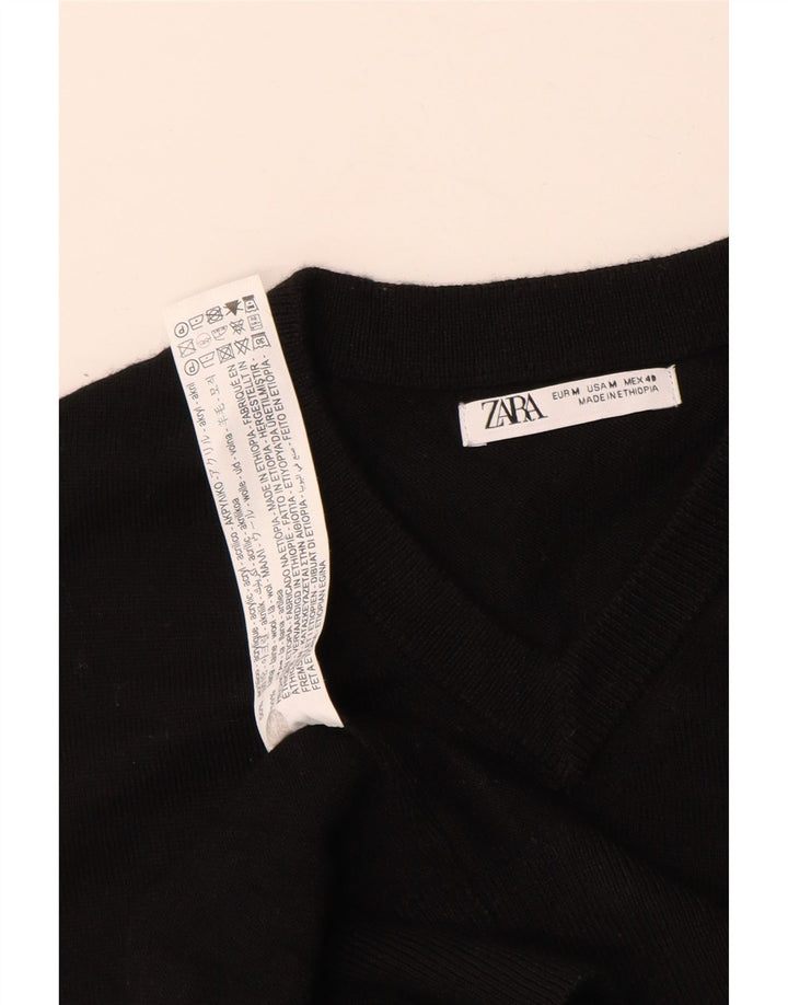 ZARA Homme Pull Col V Acrylique Noir Moyen