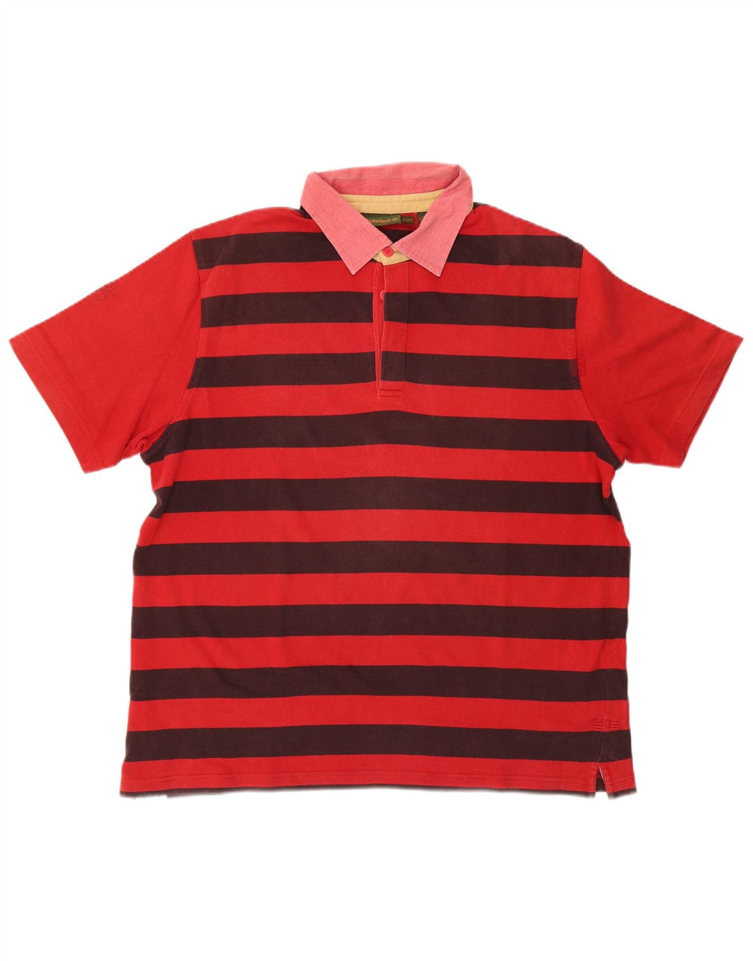 TIMBERLAND Polo Rugby Homme XL Rouge Rayé Coton