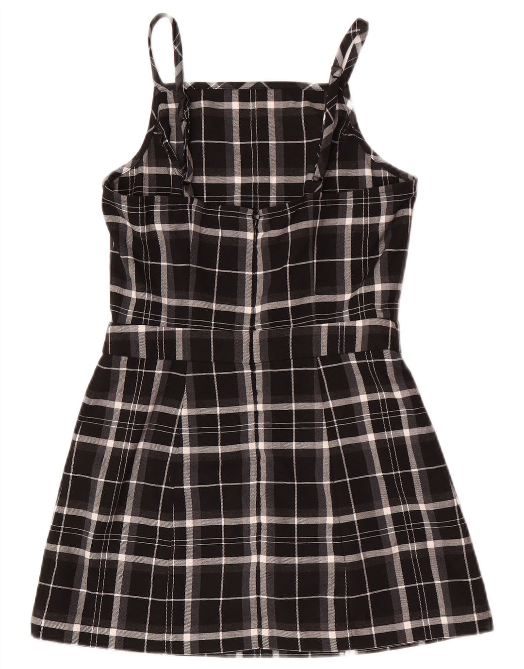 Superdry Femme Robe Pinafore UK 8 Petit Noir Plaid Polyester
