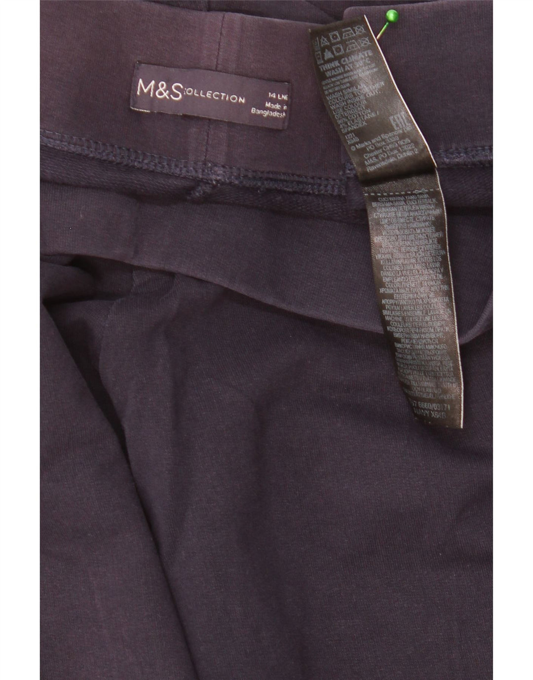Marks & Spencer Leggings Femme UK 14 Large Bleu Marine Coton