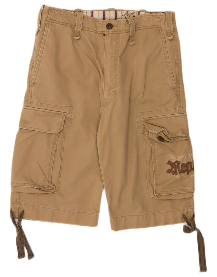 Replay Short Cargo Graphique W31 Homme Beige Moyen Coton