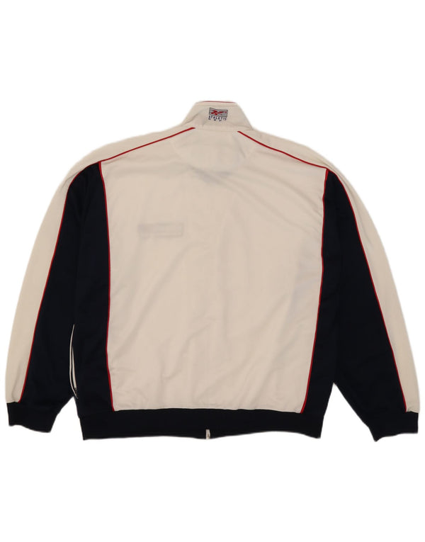 Reebok Veste de survêtement pour homme Large Blanc Colorblock Polyester