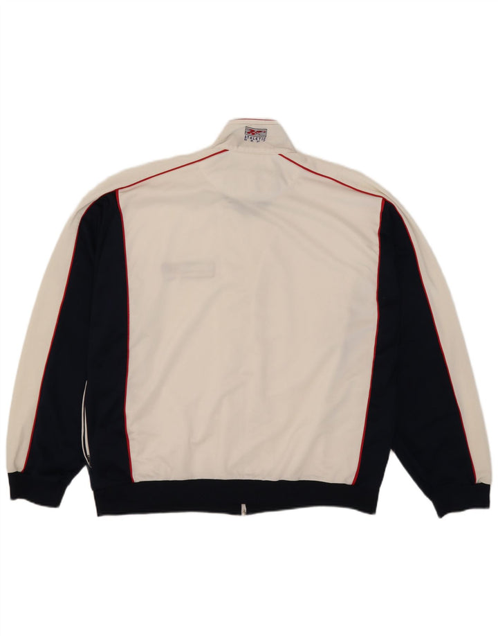 Reebok Veste de survêtement pour homme Large Blanc Colorblock Polyester