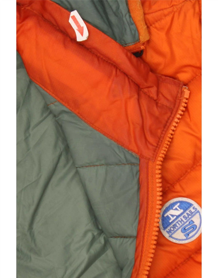 North Sails Veste matelassée à capuche pour homme UK 40 Large Orange Polyester