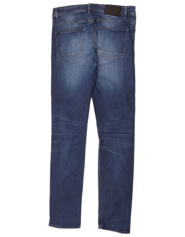Hugo Boss Femme Delaware Slim Jean W32 L34 Bleu Coton