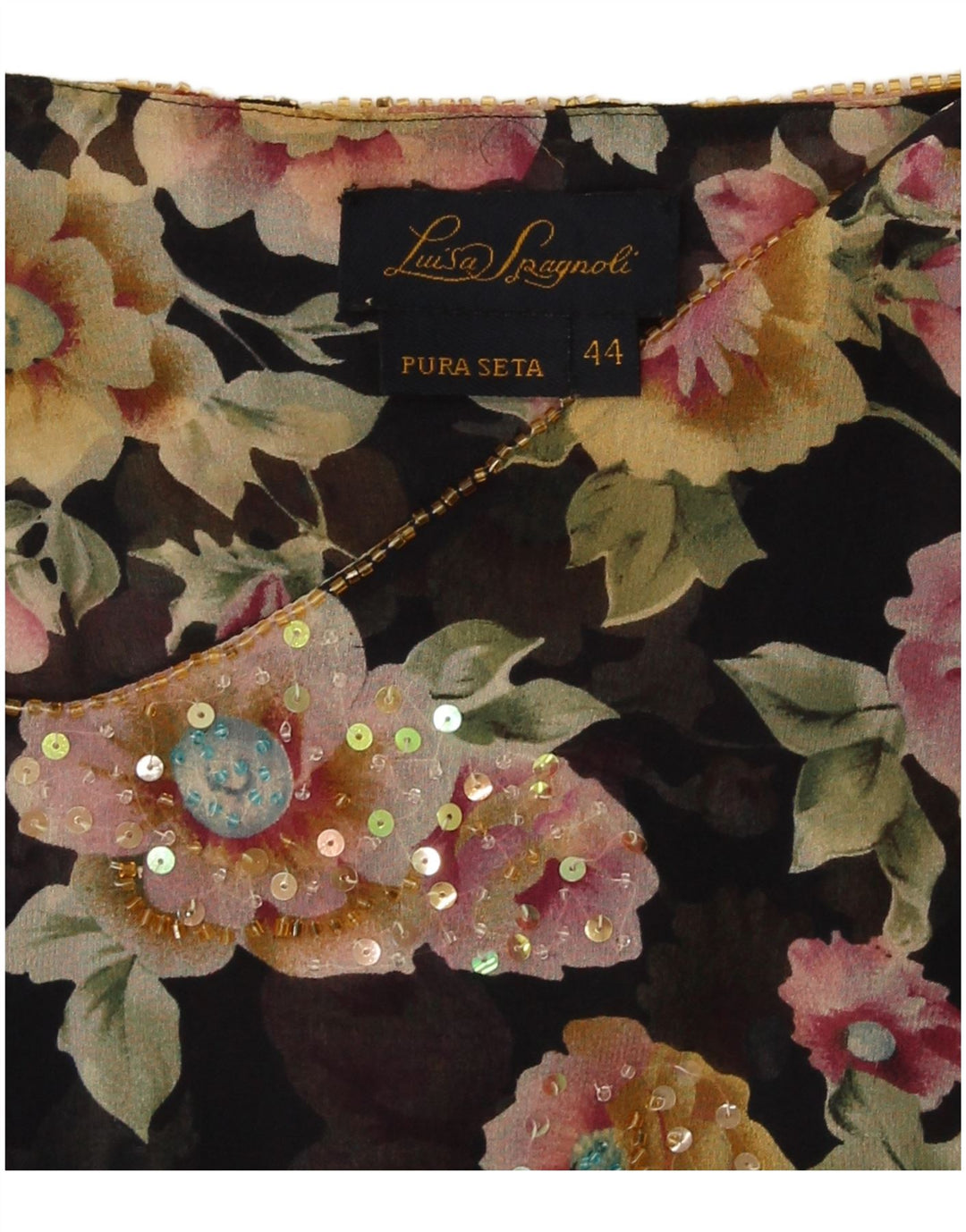 Luisa Spagnoli Chemisier à épaules dénudées pour femme IT 44 Noir moyen floral