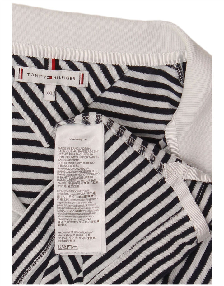 TOMMY HILFIGER Polo Femme UK 20 2XL Bleu Marine Rayé Nautique